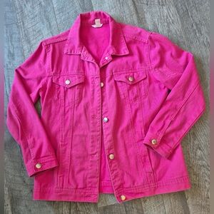 Streetwear Society Bold Hot Pink 100% Cotton Denim Jean Jacket